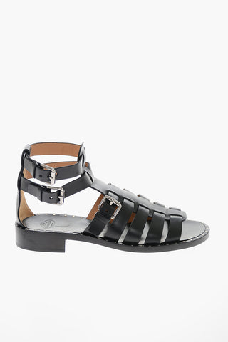 Monteria-leather DEB Sandals with Triple Buckle