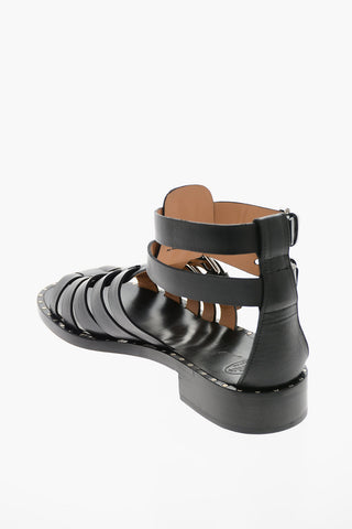 Monteria-leather DEB Sandals with Triple Buckle