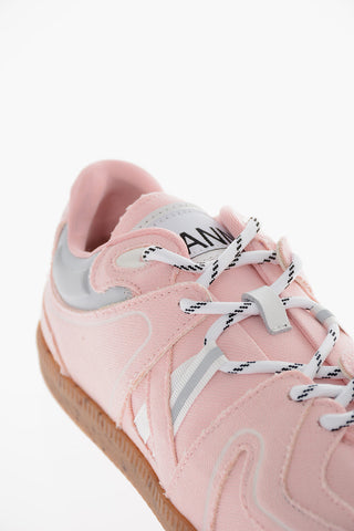 Recycled-textile Low-top Sneakers with Contrasting Details