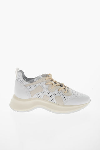 Sneakers in Pelle Traforata con Suola Chunky