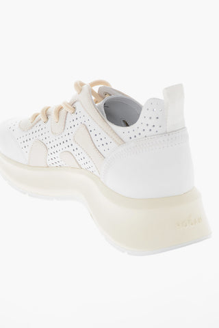 Sneakers in Pelle Traforata con Suola Chunky