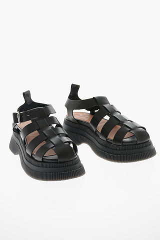Sandali Creepers in Pelle con Suola Platform
