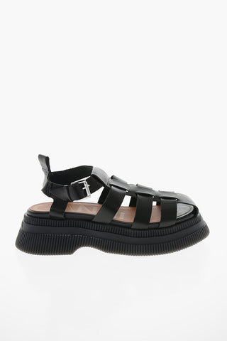 Sandali Creepers in Pelle con Suola Platform