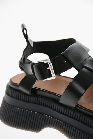 Sandali Creepers in Pelle con Suola Platform