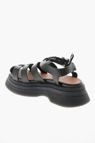 Sandali Creepers in Pelle con Suola Platform