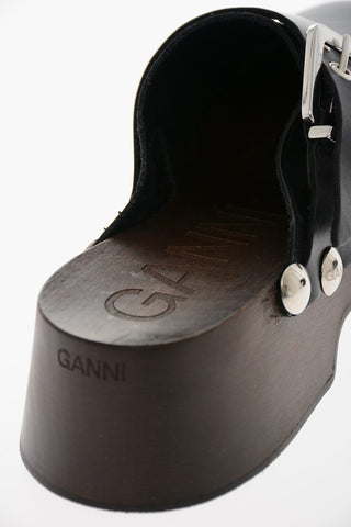Leather Clogs with Stud-embellishment