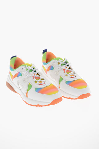 Leather Sneakers with Graded-color Print