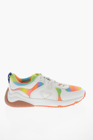 Leather Sneakers with Graded-color Print