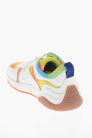 Leather Sneakers with Graded-color Print