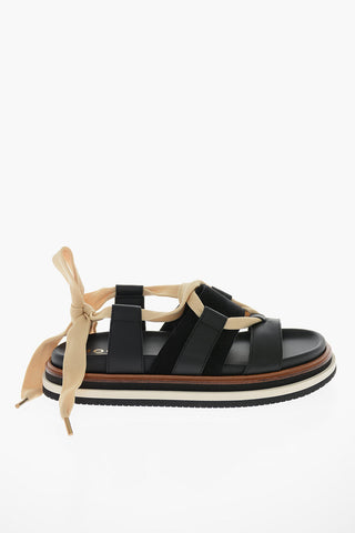 Sandali in Pelle con Chiusura alla Schiava