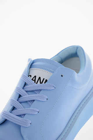 Faux-leather Low-top Sneakers with Logo