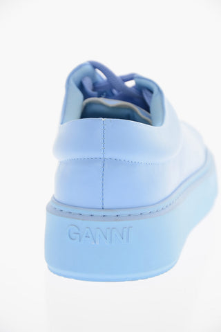 Faux-leather Low-top Sneakers with Logo