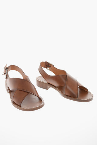 Monteria-leather RHONDA Criss-crossed Sandals