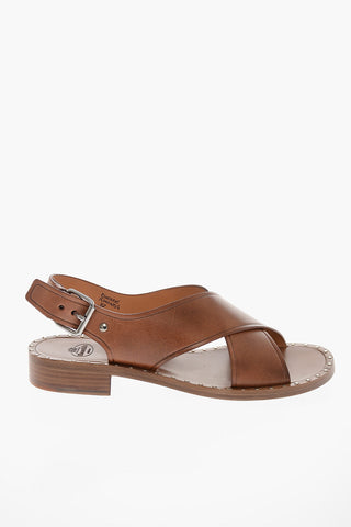 Monteria-leather RHONDA Criss-crossed Sandals