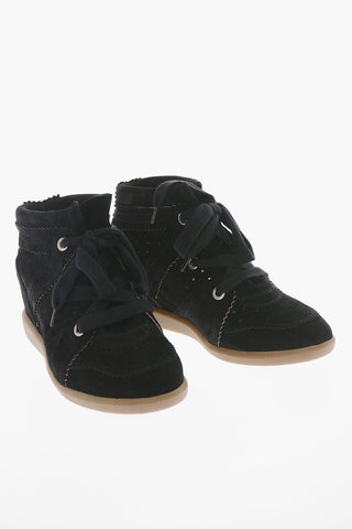 Suede-leather VELVET STAINER High-top Sneakers with Cut-out Detailing