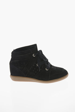 Suede-leather VELVET STAINER High-top Sneakers with Cut-out Detailing
