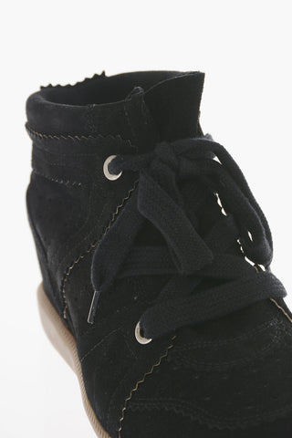 Suede-leather VELVET STAINER High-top Sneakers with Cut-out Detailing
