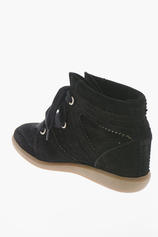 Suede-leather VELVET STAINER High-top Sneakers with Cut-out Detailing