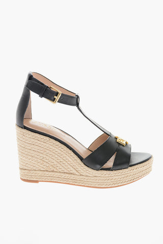 LAUREN Leather HALE Wedged Sandals