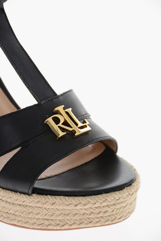 LAUREN Leather HALE Wedged Sandals