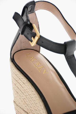 LAUREN Leather HALE Wedged Sandals