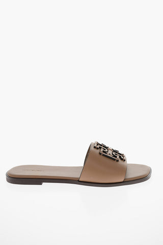 Leather INES Slides with Debossed Logo