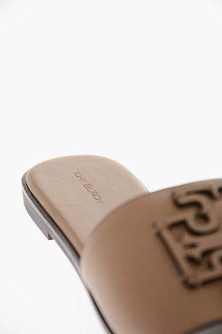 Leather INES Slides with Debossed Logo