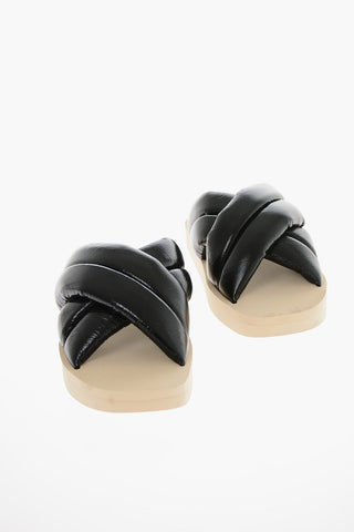 Padded-leather TRIPON Criss-crossed Slides