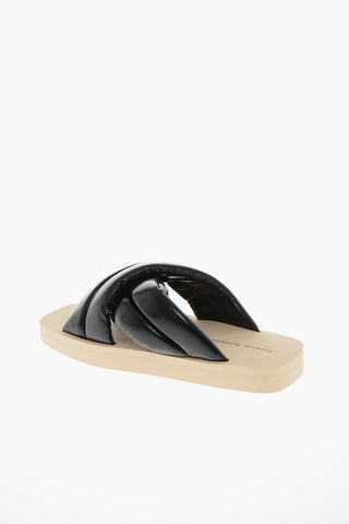 Padded-leather TRIPON Criss-crossed Slides