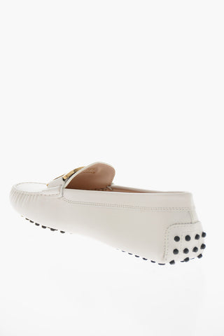 Leather Loafers with Gold-toned Chain