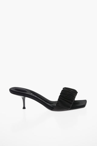 Slides JESSIE SCRUNCHIE in Satin con Tacco Kitten