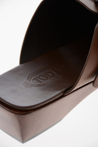 Clogs in Pelle con Fibbia Dorata