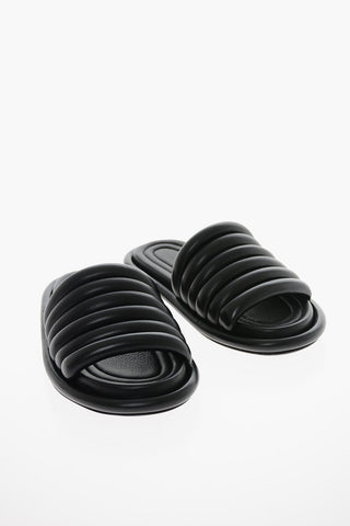 Padded-leather Multi-strap Slides