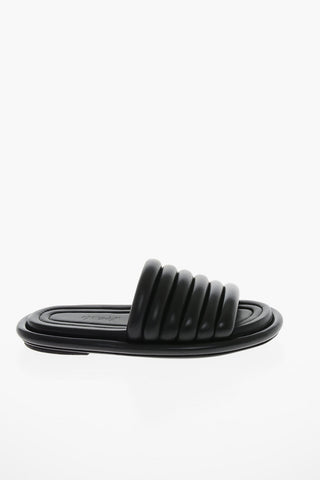 Padded-leather Multi-strap Slides