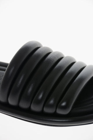 Padded-leather Multi-strap Slides