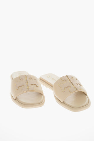 Soft-leather DOUBLET SPORT Slides with Contrasting Logo