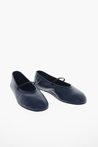 Soft-leather Ballet Flats with Elastic Strap