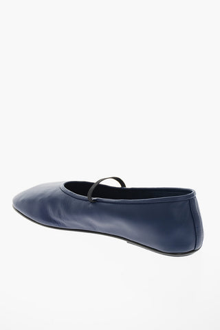 Soft-leather Ballet Flats with Elastic Strap