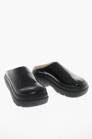 Leather Mules with Statement Sole