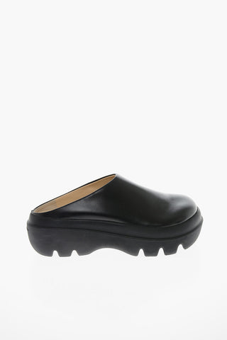 Leather Mules with Statement Sole