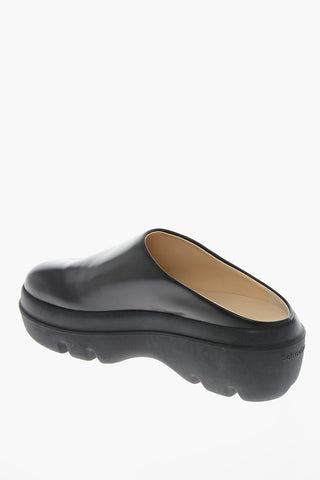 Leather Mules with Statement Sole