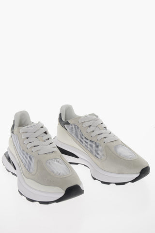 Suede-leather SLASH Sneakers with Mesh Details