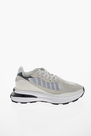Suede-leather SLASH Sneakers with Mesh Details