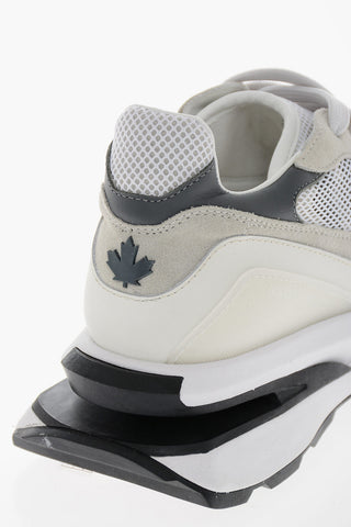 Suede-leather SLASH Sneakers with Mesh Details