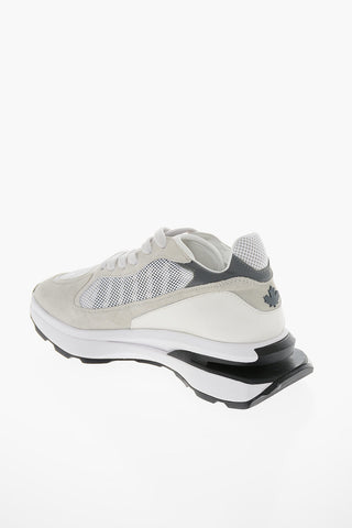 Suede-leather SLASH Sneakers with Mesh Details