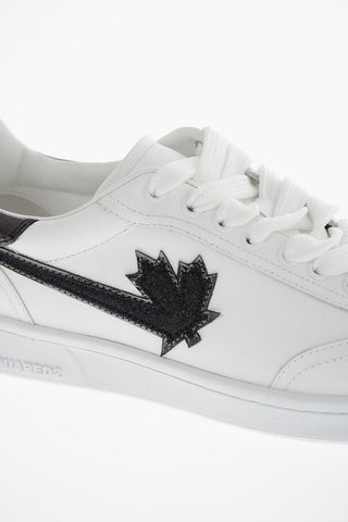 Leather BOXER Sneakers with Glittery Logo