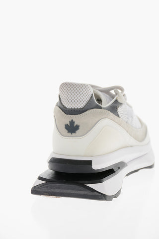 Suede-leather SLASH Sneakers with Mesh Details