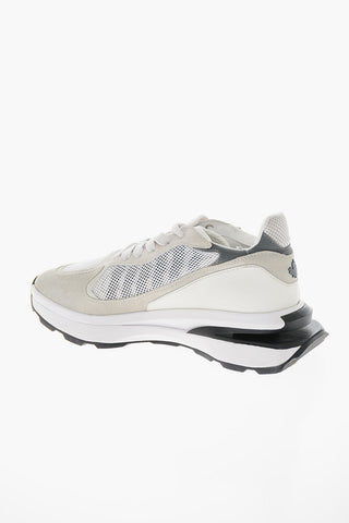 Suede-leather SLASH Sneakers with Mesh Details