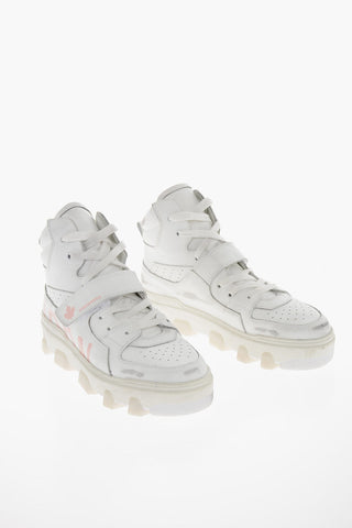 ICON Leather BASKER High-top Sneakers with Logo Print
