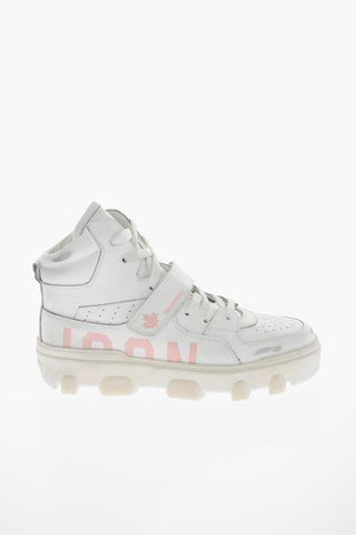 ICON Leather BASKER High-top Sneakers with Logo Print